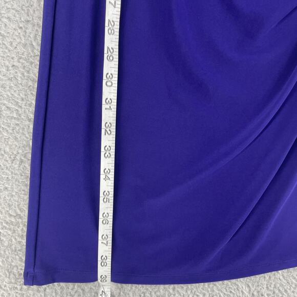 Lauren Ralph Lauren Dress Womens 8 Ruched Stretch V Neck 3/4 Sleeve Elegant - Picture 5 of 11